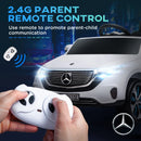 White 12V Kids Electric Ride On Car with Remote Control - Music, Lights, Bluetooth