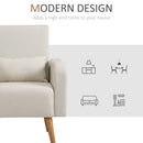 Cream Linen Armchair with Wooden Frame