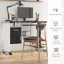 Black Computer Desk with Keyboard Tray and Storage Drawers, Home Office Workstation