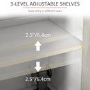 White Kitchen Storage Cabinet with Adjustable Shelves and 4 Doors