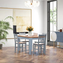 Grey Slat Back Dining Chairs Set of 4, Pine Wood Kitchen Chairs