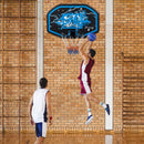 Blue & White Wall Mounted Mini Basketball Hoop Set for Teens & Adults