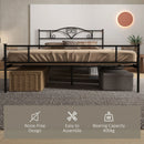 Metal King Size Bed Frame with Storage, Black