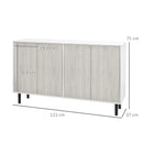 White Kitchen Storage Cabinet with Adjustable Shelves and 4 Doors