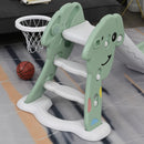 Blue Kids Slide with Basketball Hoop - Toddler Climber Playset