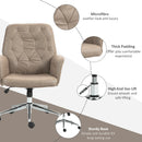 Khaki Microfibre Swivel Computer Chair with Armrest & Adjustable Height