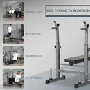 Adjustable Weight Bench with Barbell Rack and Dip Station - Black