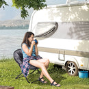 Grey Portable Padded Saucer Moon Chair for Outdoor Activities