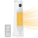 White Portable Electric Ceramic Space Heater with Thermostat & Timer