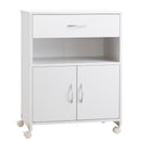 White Printer Stand with Storage Drawer for Home Office