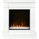 White Electric Fireplace Suite with Realistic Flame Effect and Remote Control