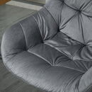 Dark Grey Velvet Swivel Desk Chair with Adjustable Ergonomic Support