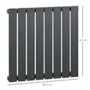 Grey 60 x 60cm Water-Filled Space Heater for Home - Quick Warm-Up Radiator