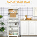 White 4-Door Glass Storage Cabinet with Adjustable Shelf