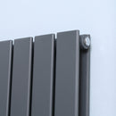 Grey Vertical Designer Radiator - 460 x 1600 mm Double Panel Water Heater