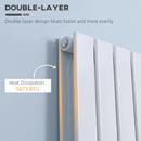 White Vertical Designer Radiator - 456 x 1800 mm Double Panel Wall Heater