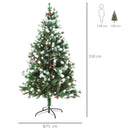 5ft Snow-Flocked Green Christmas Tree with Red Berries