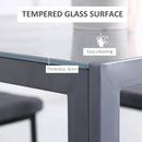 Grey Square Glass Dining Table for 2-4 People