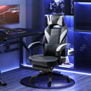 Grey Ergonomic Gaming Chair with Footrest and Lumbar Support