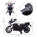 White Kids Electric Motorbike 6V Ride-On Motorcycle for 1.5-4 Years Old