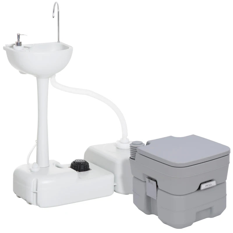 Picture of Portable Camping Toilet and Sink Set with Fresh and Waste Tanks ...