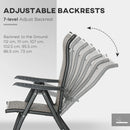 Brown Folding Garden Chairs with Adjustable Backs - Set of 2