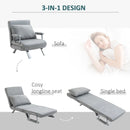Grey Suedette Adjustable Back Sofa Chair