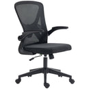Black Mesh Office Chair with Flip-Up Arms
