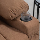 Brown Fabric Upholstered Elderly Lift Chair with Remote Control