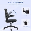 Black Mesh Office Chair with Flip-Up Arms