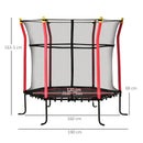Red 5.2FT Kids Trampoline with Enclosure Net - Indoor/Outdoor Mini Trampoline for Ages 3-10