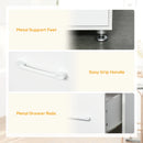 White Modern Kitchen Storage Cabinet with Drawers and Countertop