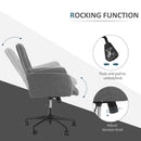 Grey Linen Office Swivel Chair with Adjustable Height and Armrest