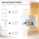Modern White Kitchen Storage Cabinet with Glass Doors and Drawer, 180cm