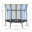 Blue Kids Trampoline with Enclosure Net - Indoor/Outdoor - Ages 3-10