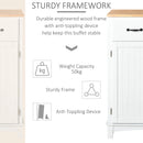 White Wooden Kitchen Storage Cabinet with Drawers
