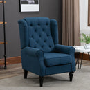 Blue Retro Wingback Accent Chair for Living Room and Bedroom