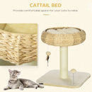 51cm Cat Tree Tower with Sisal Scratching Post & Top Bed - Grey