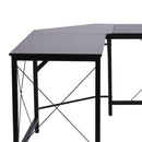 Black L-Shaped Corner Desk for Home Office, Space-Saving Workstation, 150x150x76cm