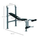 Adjustable Weight Bench with Barbell Rack - Black