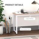 White Metal Frame Computer Desk 120x60x76cm for Home Office