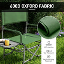 Green Folding Camping Chair with Side Table