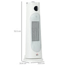 White Portable Electric Ceramic Space Heater with Thermostat & Timer