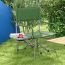 Green Folding Camping Chair with Side Table