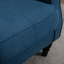 Blue Retro Wingback Accent Chair for Living Room and Bedroom