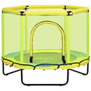 Yellow Kids Trampoline with Safety Net - 140cm, Ages 1-6