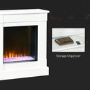 White Electric Fireplace Suite with Realistic Flame Effect and Remote Control