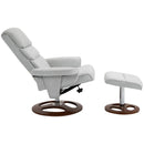 Grey Swivel Recliner Chair with Ottoman Set