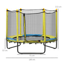 Yellow Kids Trampoline with Safety Net - 4.6FT, Ages 3-10