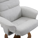 Grey Swivel Recliner Chair with Ottoman Set